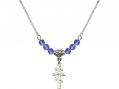  Greek Orthodox Cross Medal Birthstone Necklace Available in 15 Colors 