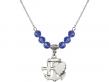  Faith, Hope & Charity Medal Birthstone Necklace Available in 15 Colors 