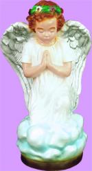  Angel Kneeling Statue in Indoor/Outdoor Vinyl Composition, 16\"H 