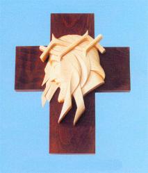  Head of Christ in Carved Wood for Church & Home - 10\" 