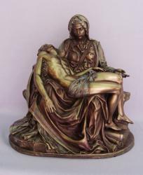  Pieta Statue - Cold-Cast Bronze, 12\"H 