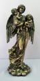 Guardian Angel w/Children Statue - Cold-Cast Bronze, 11"H 