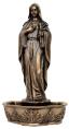  Immaculate Heart of Mary Font in Lightly Hand-Painted Cold Cast Bronze, 9" 