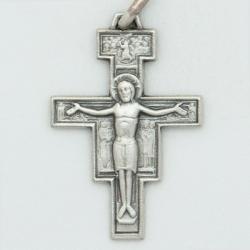  Sterling Silver Matte Finish Large Saint Damian Crucifix 