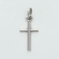  Sterling Silver Rhodium Plated Small Tube Cross 