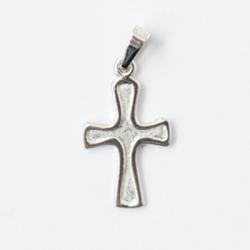  Sterling Silver Rhodium Plated Outlined Cross 