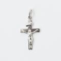  Sterling Silver Rhodium Plated Small Plain Flat Crucifix 