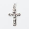  Sterling Silver Rhodium Plated Raised Flat Crucifix 
