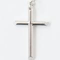  Sterling Silver Rhodium Plated Large Round Tube Cross 
