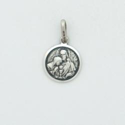  Sterling Silver Small Round First Communion Medal 