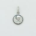 Sterling Silver Small Round Virgin Mary Medal 