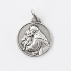  Sterling Silver Medium Round Saint Anthony Medal 