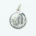  Sterling Silver Medium Round Our Lady Of Lourdes Saint Bernadette Medal 
