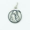  Sterling Silver Medium Round Mary And Child Medal 