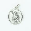  Sterling Silver Medium Round Saint Michael Medal 