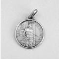  Sterling Silver Medium Round Saint Sebastian Medal 