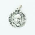  Sterling Silver Medium Round Saint Padre Pio Medal 