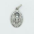  Sterling Silver Medium Oval Miraculous Medal (English) 