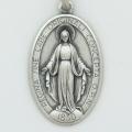  Sterling Silver Large Oval Miraculous Medal - Latin Text 