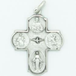  Sterling Silver Medium Four-Way Cross Medal 
