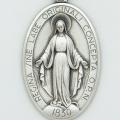  Sterling Silver Extra Large Oval Miraculous Medal - Latin Text 