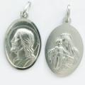  Sterling Silver Rhodium Plated Large Oval Scapular Medal 