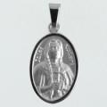  Sterling Silver Rhodium Plated Large Saint Kateri Tekakwitha Medal 