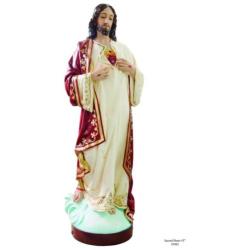  Sacred Heart Statue in Resin/Marble Composite - 45\"H - 2 