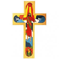  \"Ascension\" Risen Christ Wood Cross/Crucifix from El Salvador (4 3/4\" to 12\") 