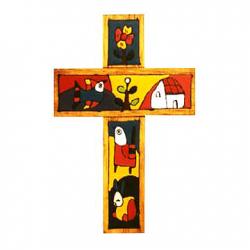 \"Countryside\" Wood Cross from El Salvador (5\", 7\") 