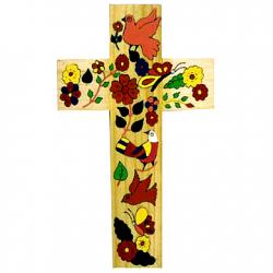  Flowered Wood \"Cross of Hope\" from El Salvador (2 1/2\", 4\", 6\", 12\") 