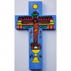  \"Last Supper\" Wood Cross from El Salvador (12\") 