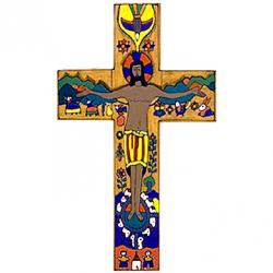  \"New Creation\" Risen Christ Wood Cross/Crucifix from El Salvador (7\", 12\", 20\") 