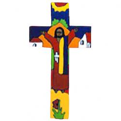  \"Risen Christ\" Wood Cross/Crucifix from El Salvador (4\") 