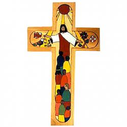  \"Christ of All Nations\" Wood Cross/Crucifix from El Salvador (7\", 12\") 