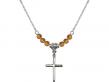  Cross Medal Birthstone Necklace Available in 15 Colors 