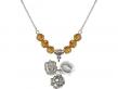  Rosebud Medal Birthstone Necklace Available in 15 Colors 
