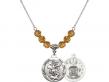  St. Michael/Air Force Medal Birthstone Necklace Available in 15 Colors 