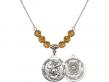  St. Michael/Coast Guard Medal Birthstone Necklace Available in 15 Colors 