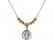  O/L of Guadalupe Medal Birthstone Necklace Available in 15 Colors 
