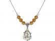  St. Gerard Medal Birthstone Necklace Available in 15 Colors 