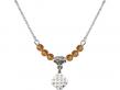  Jerusalem Cross Medal Birthstone Necklace Available in 15 Colors 