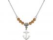  Anchor Medal Birthstone Necklace Available in 15 Colors 