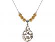  Irish Knot/Claddagh Medal Birthstone Necklace Available in 15 Colors 