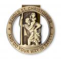  ST. CHRISTOPHER VISOR CLIP GO YOUR WAY SAFETY ANTIQUED BRASS (3 PC) 