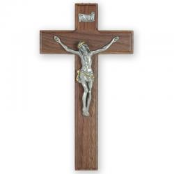  Crucifix in Walnut Wood for Church & Home (10\") 
