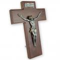  Hanging/Standing Walnut Crucifix for Church & Home (10") 
