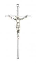  Silver Wall Crucifix w/Silver Corpus 10\" 