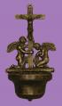  Holy Water Font in Antiqued Brass, 12.25" 