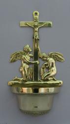  Holy Water Font in Shiny Brass, 12.25\" 
